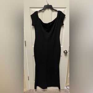 Off the shoulder black dress